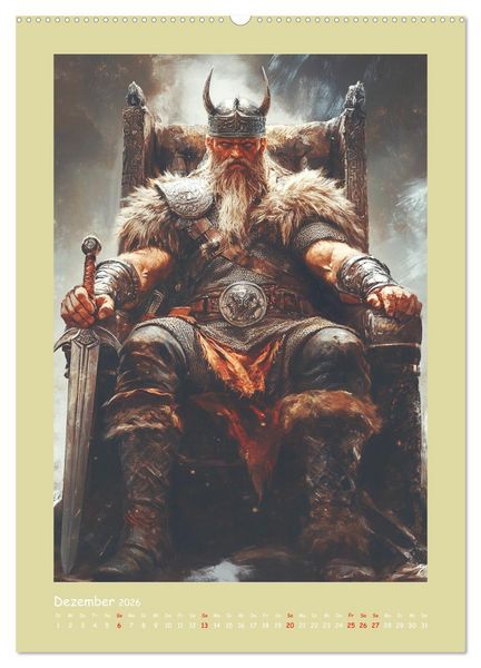 Produktbild: Wikinger Comics. Nordische Fantasy-Helden (hochwertiger Premium Wandkalender 2026 DIN A2 hoch), Kunstdruck in Hochglanz
