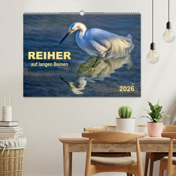 Produktbild: Reiher - auf langen Beinen (Wandkalender 2026 DIN A2 quer), CALVENDO Monatskalender