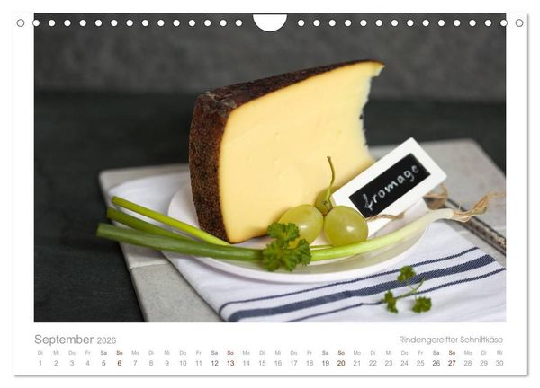 Produktbild: Der K&auml;sekalender Edel und lecker (Wandkalender 2026 DIN A4 quer), CALVENDO Monatskalender