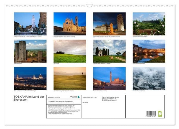Produktbild: TOSKANA Im Land der Zypressen (Wandkalender 2026 DIN A2 quer), CALVENDO Monatskalender
