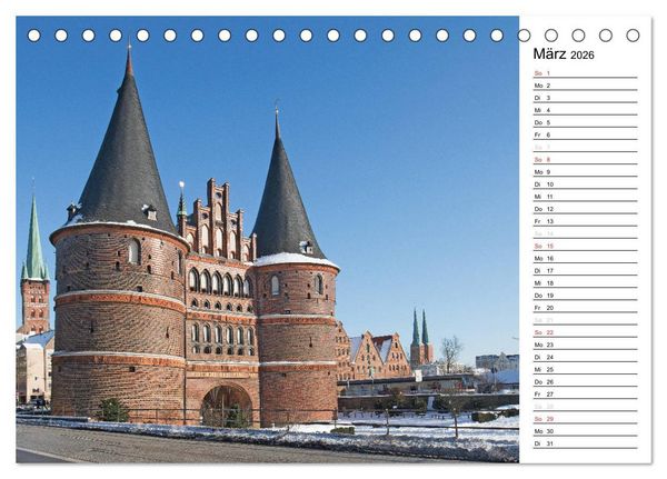 Produktbild: Hansestadt L&uuml;beck / Geburtstagskalender (Tischkalender 2026 DIN A5 quer), CALVENDO Monatskalender