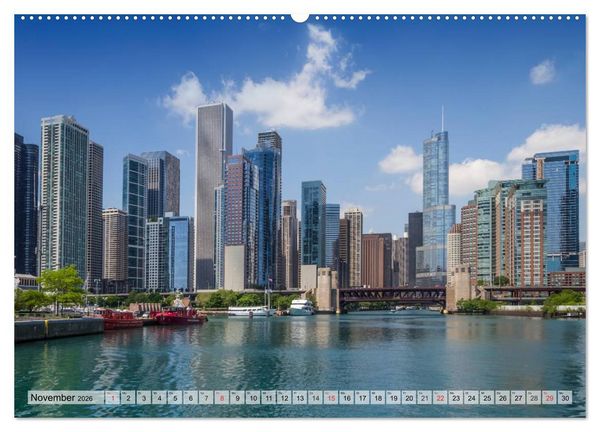 Produktbild: CHICAGO Stadtzentrum (hochwertiger Premium Wandkalender 2026 DIN A2 quer), Kunstdruck in Hochglanz