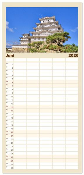 Produktbild: Familienplaner 2026 - Japan - Traditon und Moderne mit 5 Spalten (Wandkalender, 21 x 45 cm) CALVENDO