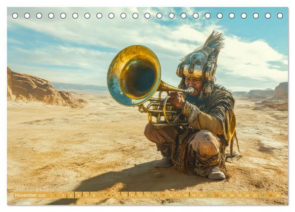 Produktbild: W&uuml;stenmusikanten und W&uuml;stent&auml;nzer - Surreale Impressionen (Tischkalender 2026 DIN A5 quer), CALVENDO Monatskalender