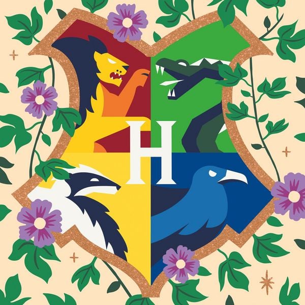 CreArt, Malen nach Zahlen Erwachsene Harry Potter - Hogwarts: Häuserwappen