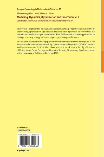 Produktbild: Modeling, Dynamics, Optimization and Bioeconomics I