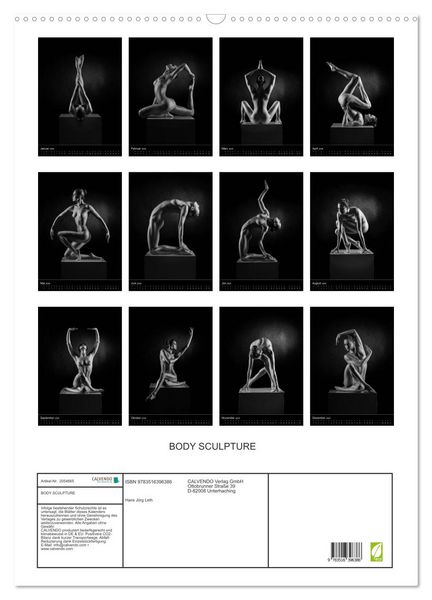 Produktbild: BODY SCULPTURE (Wandkalender 2026 DIN A2 hoch), CALVENDO Monatskalender