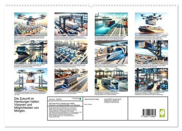 Produktbild: Die Zukunft im Hamburger Hafen: Visionen und M&ouml;glichkeiten von Morgen. (hochwertiger Premium Wandkalender 2026 DIN A2 quer), Kunstdruck in Hochglanz
