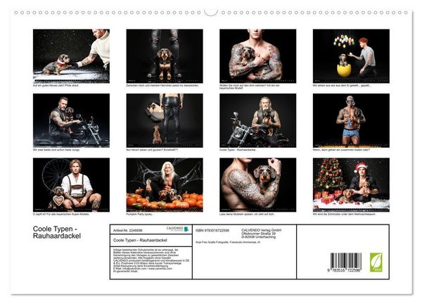 Produktbild: Coole Typen - Rauhaardackel (hochwertiger Premium Wandkalender 2026 DIN A2 quer), Kunstdruck in Hochglanz