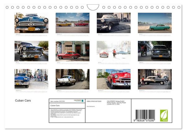 Produktbild: Cuban Cars (Wall Calendar 2026 DIN A4 landscape), CALVENDO 12 Month Wall Calendar