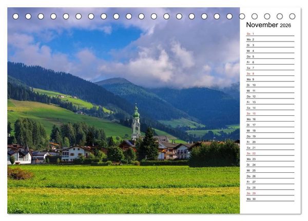 Produktbild: Pustertal - Das gr&uuml;ne Tal S&uuml;dtirols (Tischkalender 2026 DIN A5 quer), CALVENDO Monatskalender