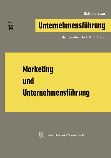 Produktbild: Marketing und Unternehmensf&uuml;hrung