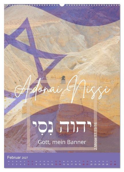 Produktbild: Israel und hebr&auml;ische Namen Gottes (hochwertiger Premium Wandkalender 2027 DIN A2 hoch), Kunstdruck in Hochglanz