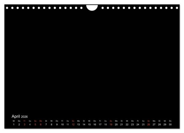 Produktbild: Bastelkalender - Schwarz (Wandkalender 2026 DIN A4 quer), CALVENDO Monatskalender