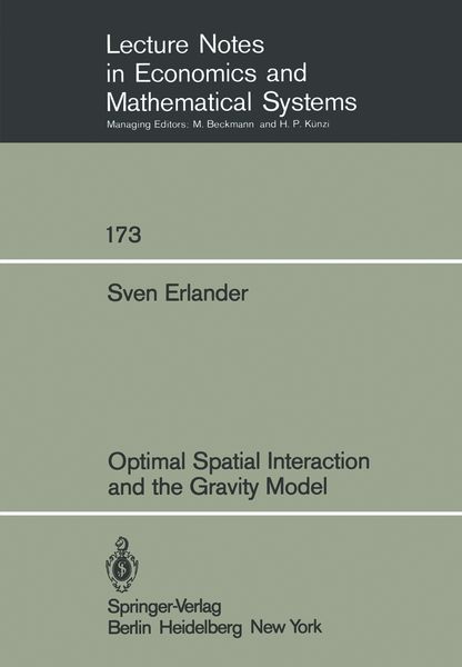 Produktbild: Optimal Spatial Interaction and the Gravity Model
