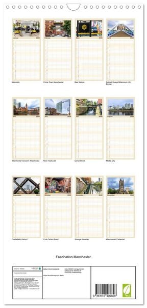 Produktbild: Familienplaner 2026 - Faszination Manchester mit 5 Spalten (Wandkalender, 21 x 45 cm) CALVENDO