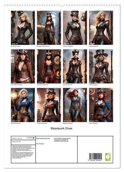 Produktbild: Steampunk Divas (hochwertiger Premium Wandkalender 2026 DIN A2 hoch), Kunstdruck in Hochglanz