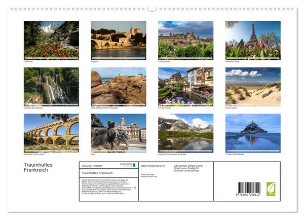 Produktbild: Traumhaftes Frankreich (hochwertiger Premium Wandkalender 2026 DIN A2 quer), Kunstdruck in Hochglanz