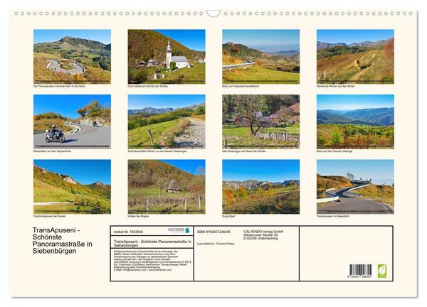 Produktbild: TransApuseni - Sch&ouml;nste Panoramastra&szlig;e in Siebenb&uuml;rgen (Wandkalender 2026 DIN A2 quer), CALVENDO Monatskalender