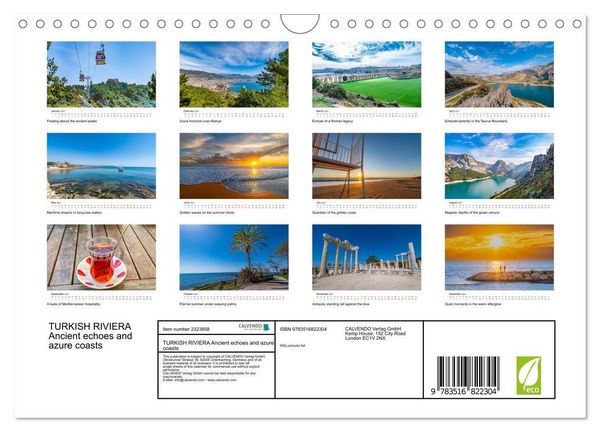 Produktbild: TURKISH RIVIERA Ancient echoes and azure coasts (Wall Calendar 2027 DIN A4 landscape), CALVENDO 12 Month Wall Calendar