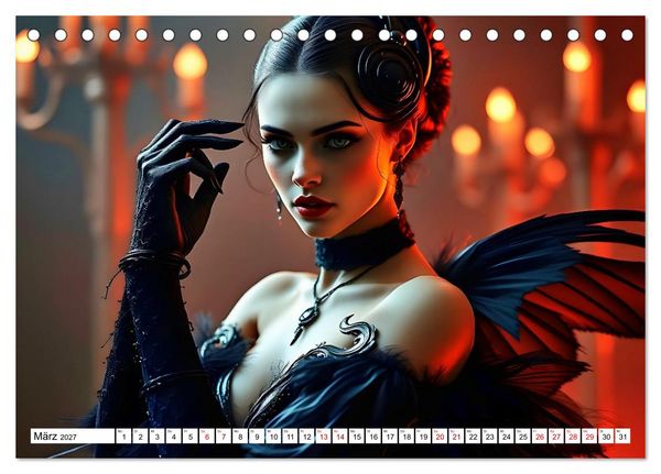 Produktbild: Die dunkle Legende des Schwanensees (Tischkalender 2027 DIN A5 quer), CALVENDO Monatskalender
