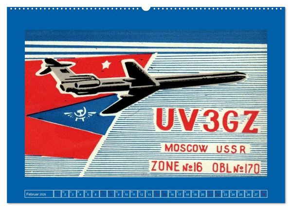 Produktbild: &Uuml;ber den Wolken - Flugzeuge des 20. Jahrhunderts auf Amateurfunkkarten (Wandkalender 2026 DIN A2 quer), CALVENDO Monatskalender