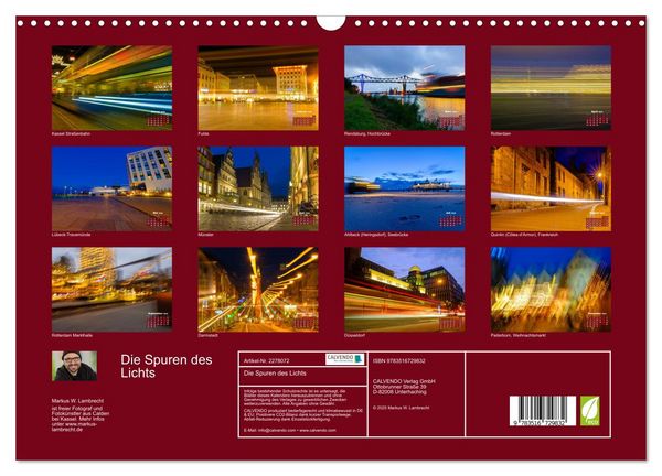 Produktbild: Die Spuren des Lichts (Wandkalender 2026 DIN A3 quer), CALVENDO Monatskalender