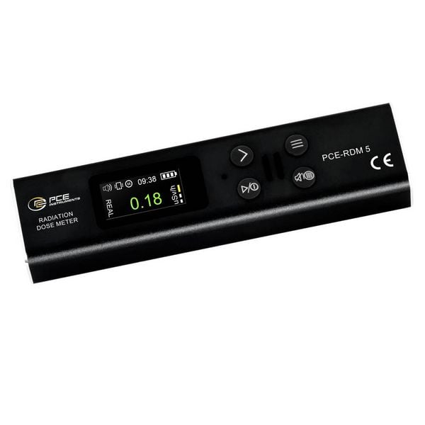 Produktbild: PCE Instruments Strahlen Dosimeter PCE-RDM 5 |&szlig;-, y- und R&ouml;ntgenstrahlung |9.999 &micro;Sv/h |Alarm |Echtzeit |USB-C |IP20