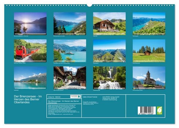 Produktbild: Der Brienzersee - Im Herzen des Berner Oberlandes (hochwertiger Premium Wandkalender 2026 DIN A2 quer), Kunstdruck in Hochglanz
