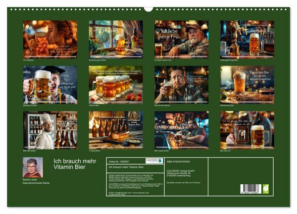 Produktbild: Ich brauch mehr Vitamin Bier (Wandkalender 2026 DIN A2 quer), CALVENDO Monatskalender