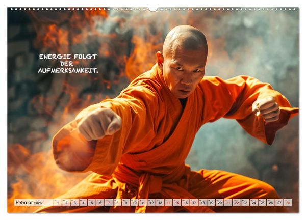 Produktbild: Shaolin M&ouml;nche - Weisheit und Disziplin (Wandkalender 2026 DIN A2 quer), CALVENDO Monatskalender