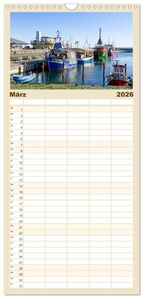 Produktbild: Familienplaner 2026 - Urlaubsparadies Insel R&uuml;gen mit 5 Spalten (Wandkalender, 21 x 45 cm) CALVENDO