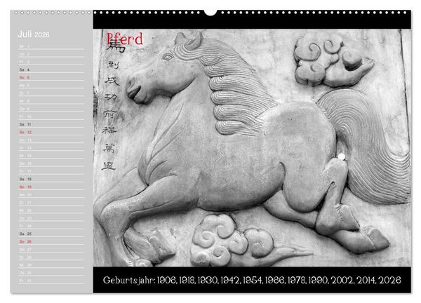 Produktbild: Das Chinesische Horoskop / Geburtstagskalender (Wandkalender 2026 DIN A2 quer), CALVENDO Monatskalender