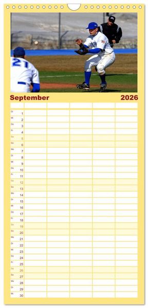 Produktbild: Familienplaner 2026 - Kultsport Baseball mit 5 Spalten (Wandkalender, 21 x 45 cm) CALVENDO