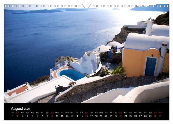 Produktbild: Lights of Santorini (Wall Calendar 2026 DIN A3 landscape), CALVENDO 12 Month Wall Calendar