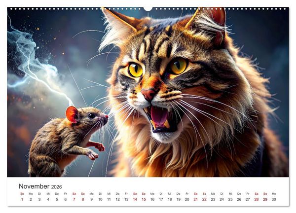 Produktbild: Kunst Katzen (Wandkalender 2026 DIN A2 quer), CALVENDO Monatskalender