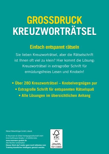 Produktbild: Gro&szlig;druck Kreuzwortr&auml;tsel &bull; Band 7 - &Uuml;ber 280 R&auml;tsel f&uuml;r Senioren & Erwachsene