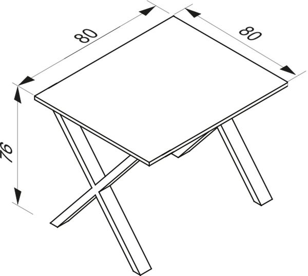 Produktbild: Schreibtisch B&uuml;rotisch Computertisch 80x80 Lona X