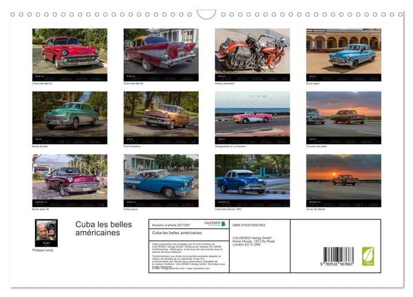 Produktbild: Cuba les belles am&eacute;ricaines (Calendrier mural 2026 DIN A3 vertical), CALVENDO calendrier mensuel