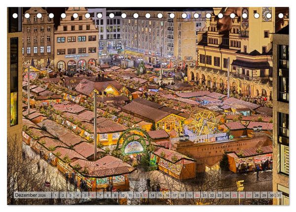 Produktbild: Leipzig - Fotografiert bei Nacht von Michael Allmaier (Tischkalender 2026 DIN A5 quer), CALVENDO Monatskalender
