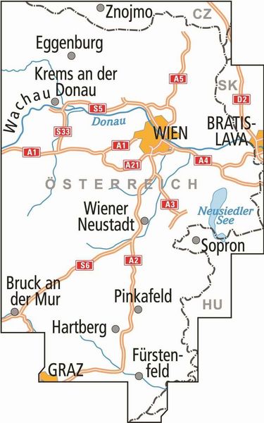 Produktbild: BVA ADFC Radtourenkarte &Ouml;sterreich Wien Burgenland 1:150.000