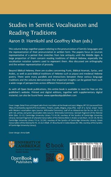 Produktbild: Studies in Semitic Vocalisation and Reading Traditions