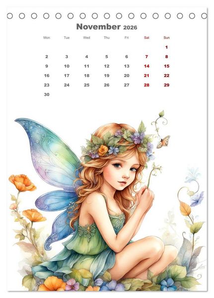 Produktbild: The fairies (Desk Calendar 2026 DIN A5 portrait), CALVENDO 12 Month DeskCalendar
