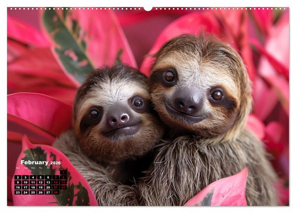 Produktbild: sweet sloths - relaxed throughout the year (High Quality Premium Wall Calendar 2026 DIN A2 landscape),CALVENDO 12 Month Wall Calendar