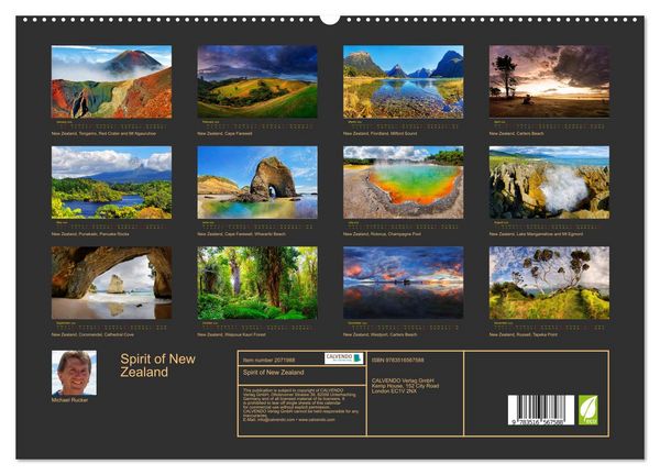 Produktbild: Spirit of New Zealand (High Quality Premium Wall Calendar 2026 DIN A2 landscape),CALVENDO 12 Month Wall Calendar