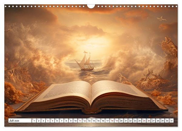 Produktbild: Mystische Welten - Mit B&uuml;chern die Grenzen der Phantasie erweitern (Wandkalender 2026 DIN A3 quer), CALVENDO Monatskalender