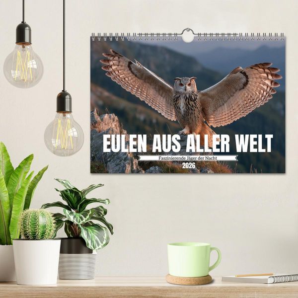 Produktbild: Eulen aus aller Welt - Faszinierende J&auml;ger der Nacht (Wandkalender 2026 DIN A4 quer), CALVENDO Monatskalender