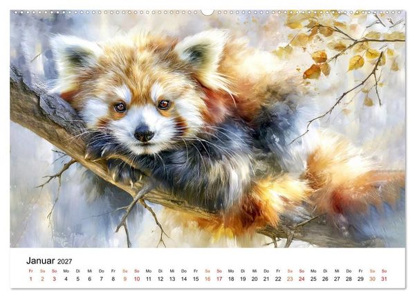 Produktbild: Roter Panda - Tierische Eleganz (Wandkalender 2027 DIN A2 quer), CALVENDO Monatskalender