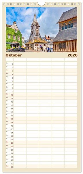 Produktbild: Familienplaner 2026 - Normandie - Frankreichs wundersch&ouml;ner Norden mit 5 Spalten (Wandkalender, 21 x 45 cm) CALVENDO