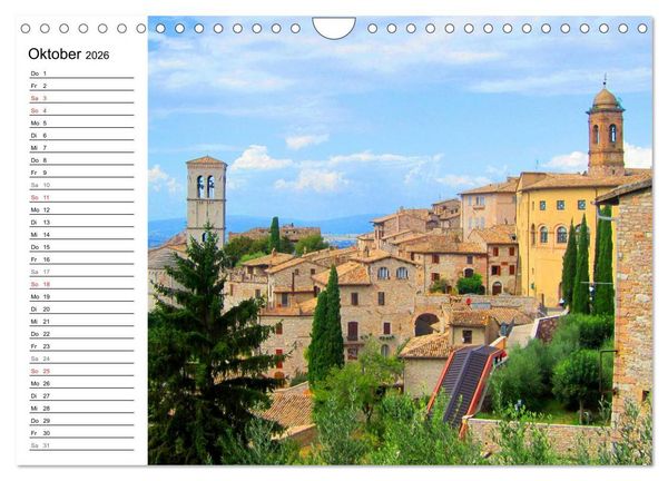 Produktbild: Franziskusweg - Camino di Assisi (Wandkalender 2026 DIN A4 quer), CALVENDO Monatskalender